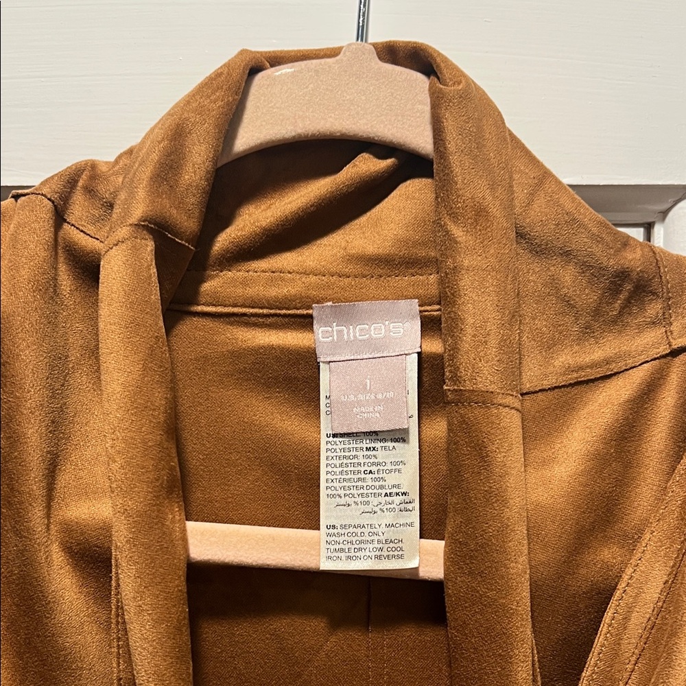 Chico's Tan Fringe Cape Jacket - Picture 2 of 9